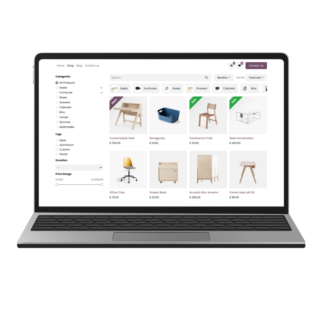 Macbook mit Odoo ERP für E-Commerce